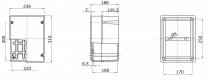 Boîtes à parois lisses pour dérivation couvercle haut transparent IP56  DIMENSION INTERNE 300X220X180 (GW44439)