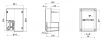 Boîtes à parois lisses pour dérivation IP56 DIMENSION INTERNE 190X140X140 (GW44417)