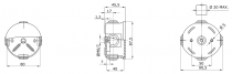 Boîtes de dérivation avec couvercle bas à pression ip44 - dimension interne diamétre 80x40 - parois avec passe-fils - gwt690ºc (