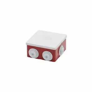 Bo�tes de d�rivation avec couvercle bas � pression IP44 dimension interne 80x80x40 - parois avec passe-fils fond rouge (GW44053R