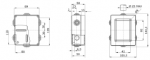 Boîtes de dérivation avec couvercle bas à vis - ip55 - dimension interne 120x80x50 - parois avec passe-fils (GW44005)