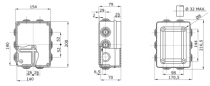 Boîtes de dérivation avec couvercle bas à vis - ip55 - dimension interne 190x140x70 - parois avec passe-fils (GW44007)