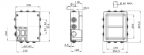 Boîtes de dérivation avec couvercle bas à vis - ip55 - dimension interne 300x220x120 - parois avec passe-fils (GW44009)