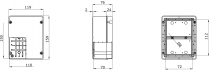 Boîtes de dérivation avec couvercle bas à vis - ip56 - dimension interne 150x110x70 - parois lisses (GW44206)