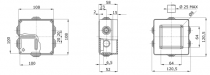 Boîtes de dérivation avec couvercle bas et vis à 1/4 de tour - ip55 - dimension interne 100x100x50 - parois avec passe-fils (GW4