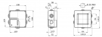 Boîtes de dérivation avec couvercle bas et vis à 1/4 de tour - ip55 - dimension interne 100x100x50 - parois avec passe-fils - gw