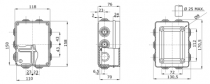 Boîtes de dérivation avec couvercle bas et vis à 1/4 de tour - ip55 - dimension interne 150x110x70 - parois avec passe-fils (GW4