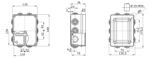 Boîtes de dérivation avec couvercle bas et vis à 1/4 de tour - ip55 - dimension interne 150x110x70 - parois avec passe-fils - gw