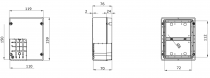 Boîtes de dérivation avec couvercle bas et vis à 1/4 de tour IP55 dimension interne 150x110x70 parois lisses (GW44236)