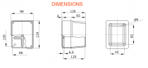 Boîtes de dérivation avec couvercle haut et vis - ip56 - dimension interne 120x80x120 - parois lisses (GW44215)