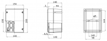 Boîtes de dérivation avec couvercle haut et vis - ip56 - dimension interne 190x140x140 - parois lisses (GW44257)