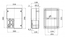 Boîtes de dérivation couvercle bas à vis IP56 - dimension interne 380x300x120 parois lisses (GW44210)