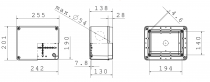 Boîtes de dérivation fond à grande capacité couvercle bas à vis IP56 dimension interne 240x190x130 - parois lisses (GW44118)