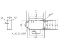 Botier tanche en aluminium coul avec bride - 114 x 64 x 55mm (GBS15MF)