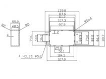 Boîtier étanche en aluminium coulé avec bride - 114 x 90 x 55mm (GBS25MF)