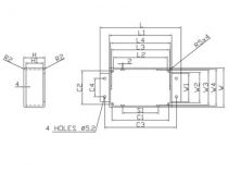 Botier tanche en aluminium coul avec bride - 140 x 100 x 75mm (GBS29MF)