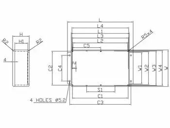 Bo�tier �tanche en aluminium coul� avec bride - 222 x 146 x 55mm (GBS11MF)