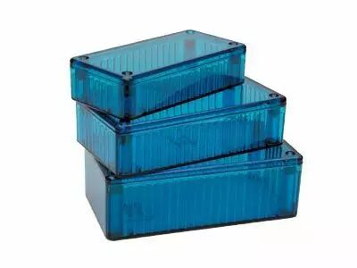 Boitier polycarbonate transparent bleu191x110x57