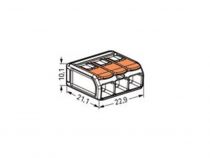 Borne De Raccordement Compact - Pour Tous Types De Conducteurss - Max. 6 Mm² - 3 Conducteurs - Boîtier Transparent (WG221613)