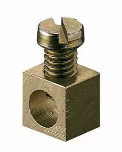 Borne en laiton pour conducteur de terre passant - 4mm� - fixation a pressione