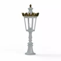 Borne Louvre N&deg;7 E27 Gris soie (133013105)