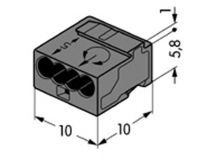 Borne micro pour boîte de dérivation 4 conducteurs, gris foncé (WG243204)