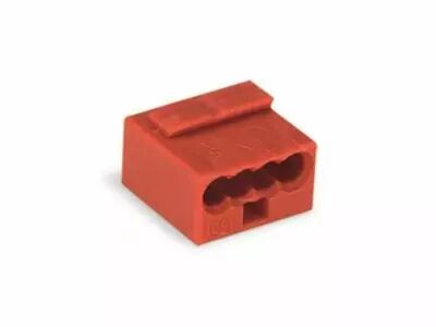 Borne micro pour bo�te de d�rivation 4 conducteurs, rouge (WG243804)