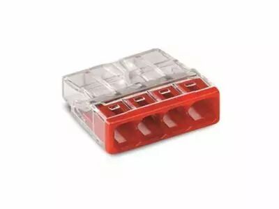 Borne Pour Bo�te De D�rivation Compact - Pour Conducteurs Rigides - Max. 2,5 Mm� - 4 Conducteurs - Couvercle Rouge (WG2273204)