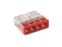 Borne Pour Boîte De Dérivation Compact - Pour Conducteurs Rigides - Max. 2,5 Mm² - 4 Conducteurs - Couvercle Rouge (WG2273204)