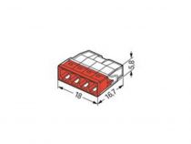 Borne Pour Boîte De Dérivation Compact - Pour Conducteurs Rigides - Max. 2,5 Mm² - 4 Conducteurs - Couvercle Rouge (WG2273204)