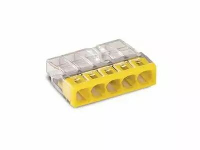 Borne Pour Bo�te De D�rivation Compact - Pour Conducteurs Rigides - Max. 2,5 Mm� - 5 Conducteurs - Couvercle Jaune (WG2273205)