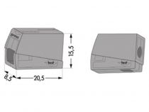 Borne pour luminaires, 2.5mm, 105°, gris (WG224101)