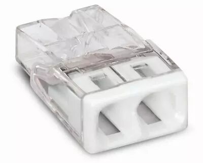 Borne Wago 2273 - 2 x 0,5 � 2,5mm� fils rigide Transparent / Blanc (2273-202)