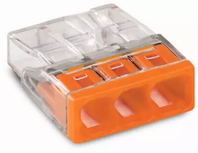 Borne Wago 2273 - 3 x 0,5 � 2,5mm� Transparent fils rigide / Orange (2273-203)