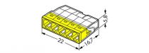 Borne Wago 2273 - 5 x 0,5 à 2,5mm² Transparent fils rigide / Jaune (2273-205)