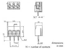 Bornier a vis, 2 poles, bleu (SCREW02)