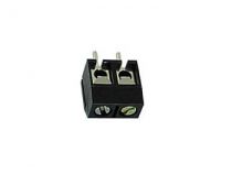 Bornier a vis bas profil, 2 poles, au pas de 5mm (SCREW02BL)