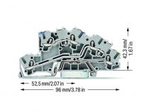 Bornier d\'installation à plusieurs niveaux, avec fentes de manipulation, 2.5 mm², N/L/PE, Push-in CAGE CLAMP®, 2,50 mm², gris (W