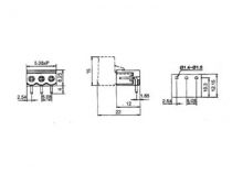 Bornier male coude embrochable - 2 poles (TENM02/9)