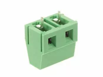 Bornier professionnel, 2 p�les, vert, au pas de 7.5mm (SCREW02PG7)
