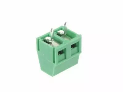Bornier professionnel, profil bas, 2 p�les, vert, au pas de 5mm (SCREW02PGL5)