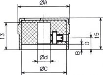 Bouton aluminium d:24