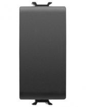 Bouton-poussoir 250v ac - na 16a - voyant rouge - 1 module - noir - chorus noir