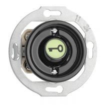 Bouton poussoir avec symbôle clé luminescent THPG porcelaine noire (174023)