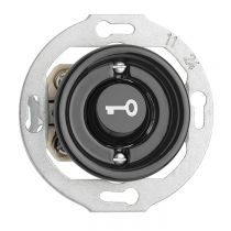 Bouton poussoir avec symbôle clé THPG en porcelaine noire (174022)