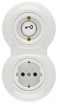 Bouton poussoir avec symbole ouverture de porte porcelaine (173079)