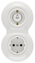 Bouton poussoir avec symbole porcelaine (173077)