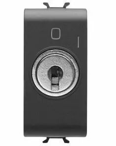 Bouton-poussoir bipolaire 250v ac - na 10a - avec cl� - 1 module - noir - chorus
