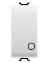 Bouton-poussoir bipolaire 250v ac - na 16a - neutre - symbole 0 - 1 module - blanc - chorus