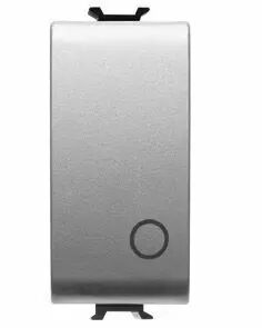 Bouton-poussoir bipolaire 250v ac - na 16a � voyant - signalisation - 1 module - titane - chorus